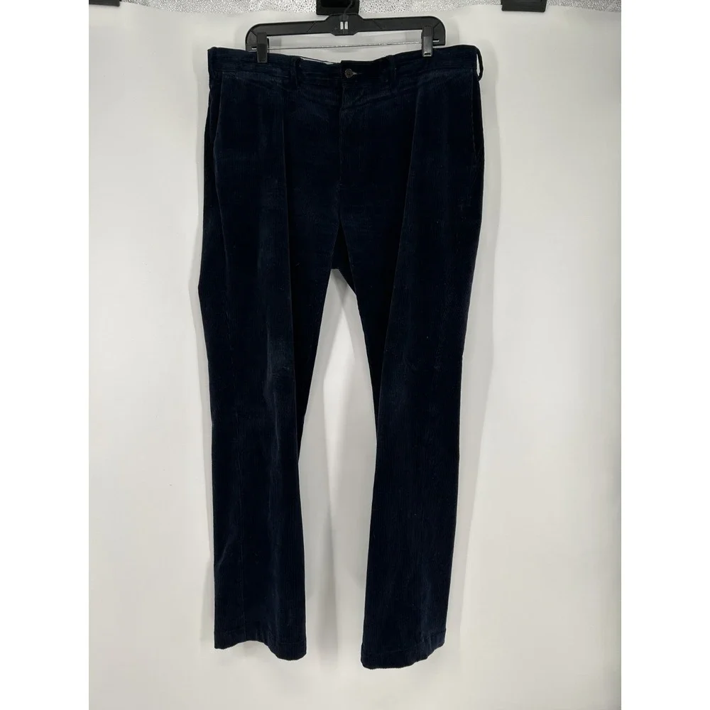 Polo Ralph Lauren Corduroy Pants Mens 38x32 Navy Blue Classic‎ Fit Slash Pockets